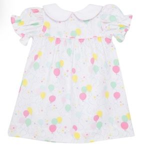 The Beaufort Bonnet Company Holly Day Dress in "And Many More" birthday print